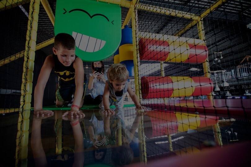 Trampoline jumeau parent-enfant Bleu