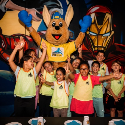 Photo de groupe anniversaire enfant Trampoline Park