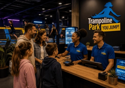 Accueil groupe anniversaire enfant chez Trampoline Park