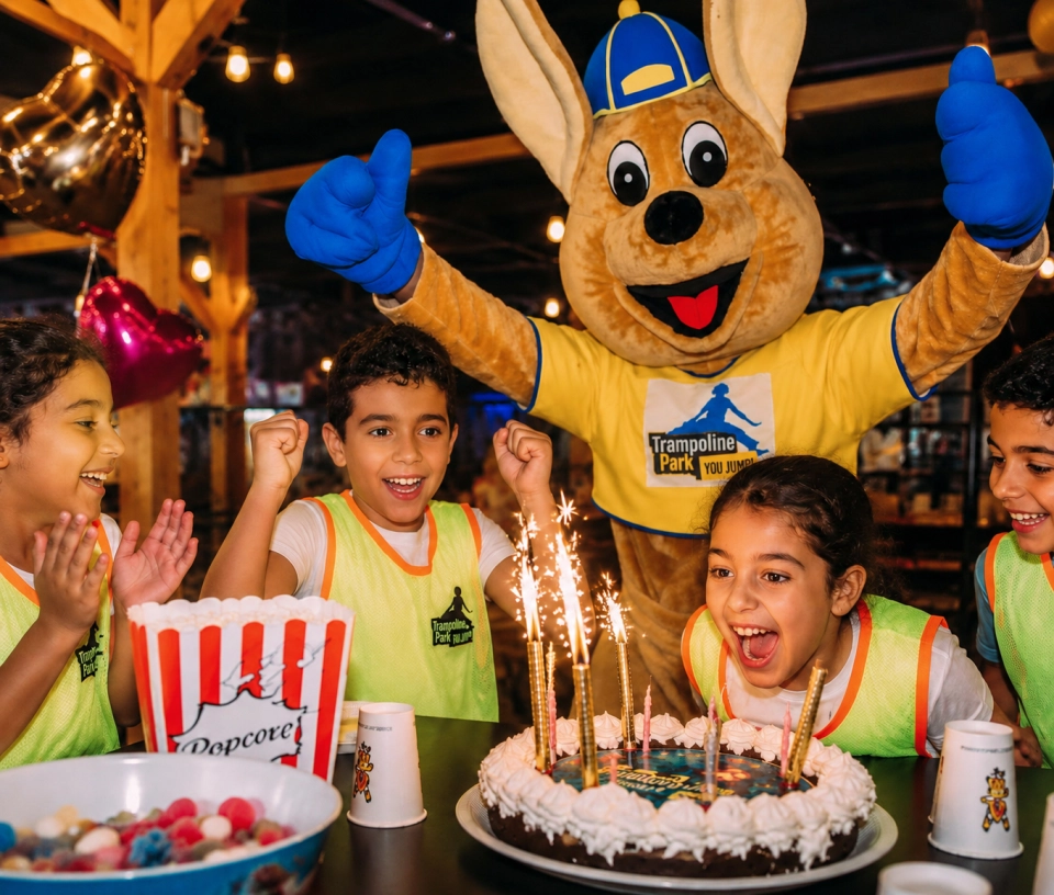 anniversaire enfant qui souffle les bougies avec Jumpy