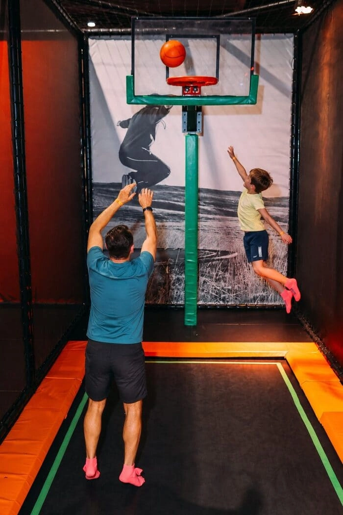 trampoline basket slam dunk adulte enfant