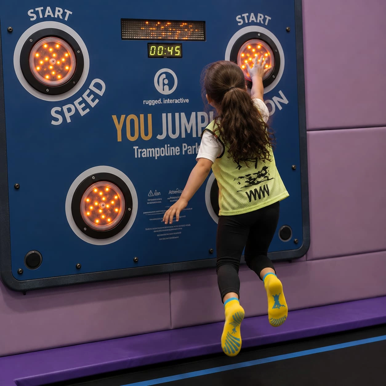 cardio wall enfant saut cible lumineuse