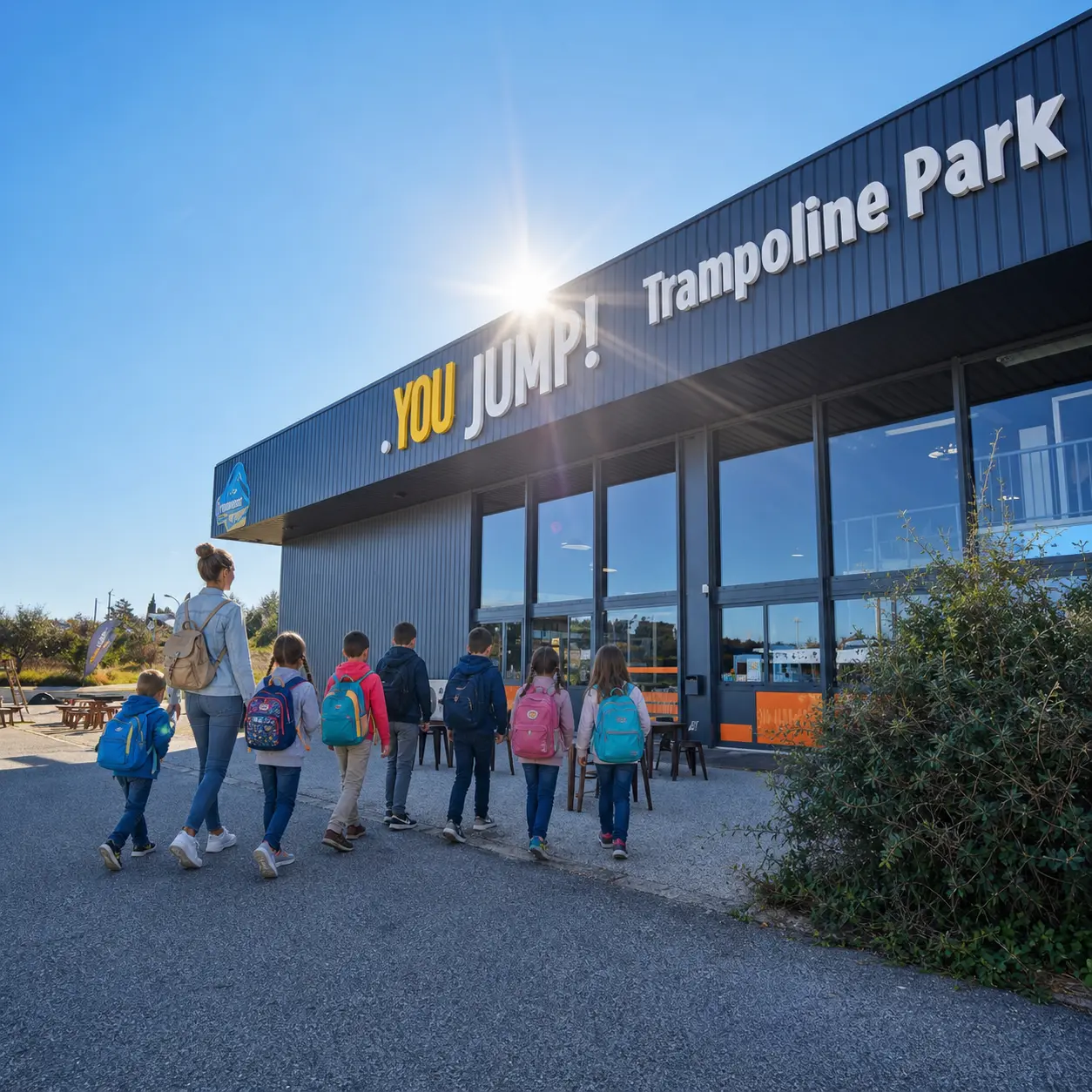 Groupe enfant trampoline park marseille
