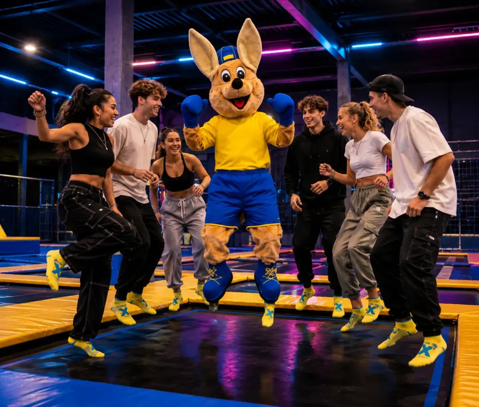 jumpy étudiant trampoline