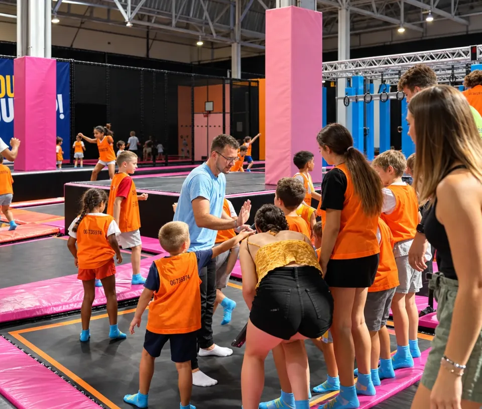 L'équipe qui encadre les enfants au Trampoline Park Toulon La Valette