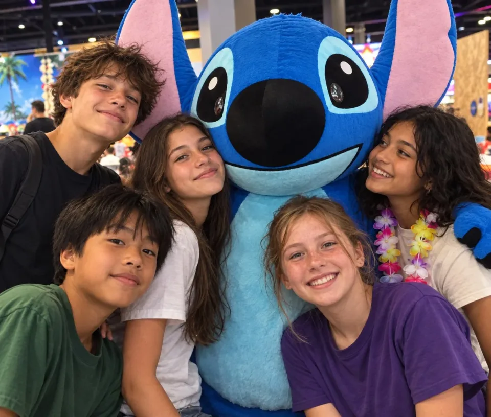 jeunes enfants avec Stitch
